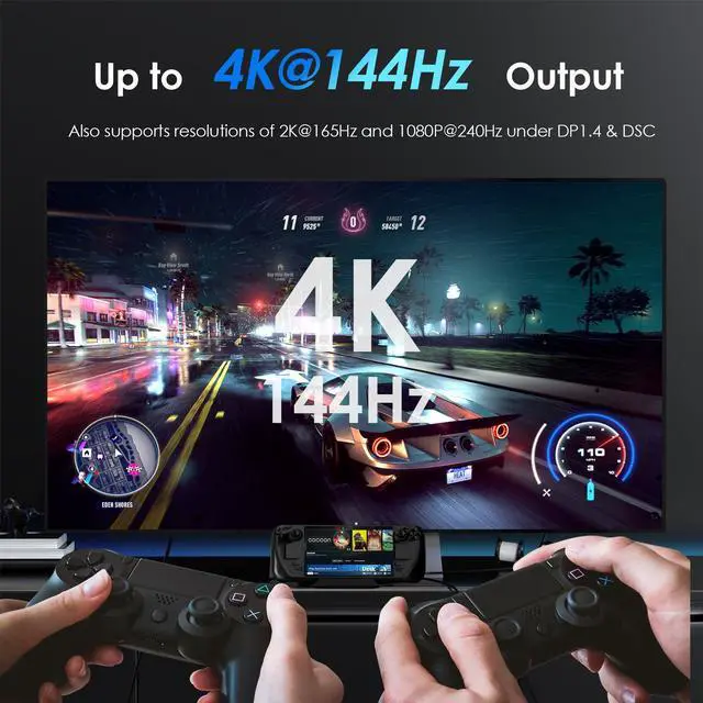 Alt view image 3 of 7 - WAVLINK Steam Deck/ROG Dock, 6-in-1 Docking Station for Steam Deck/ROG, Steam Deck Accessories with 4K@144Hz/2K@165Hz/1080P@240Hz HDMI 2.0, 100W PD IN(85W for Host), 3x 10G USB 3.2, Gigabit RJ45