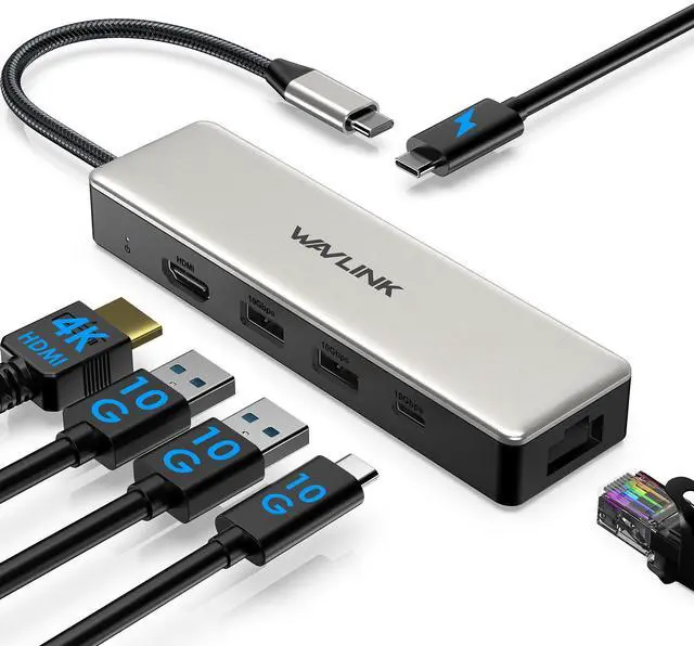 Main image of AVLINK 6-IN-1 USB C Dock, USB C to HDMI Docking Station with 2x10Gbps USB3.1-A, 10Gbps USB3.1-C, 4K HDMI, 100W PD IN, 2.5G RJ45, Suitable for MacBook Pro/Air, iPad, Dell, HP, Lenovo, Asus, Acer