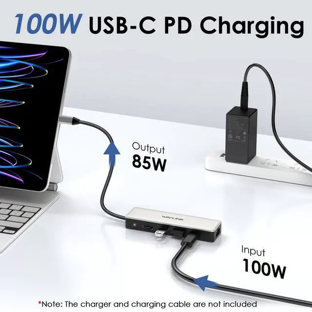 Alt view image 5 of 7 - AVLINK 6-IN-1 USB C Dock, USB C to HDMI Docking Station with 2x10Gbps USB3.1-A, 10Gbps USB3.1-C, 4K HDMI, 100W PD IN, 2.5G RJ45, Suitable for MacBook Pro/Air, iPad, Dell, HP, Lenovo, Asus, Acer