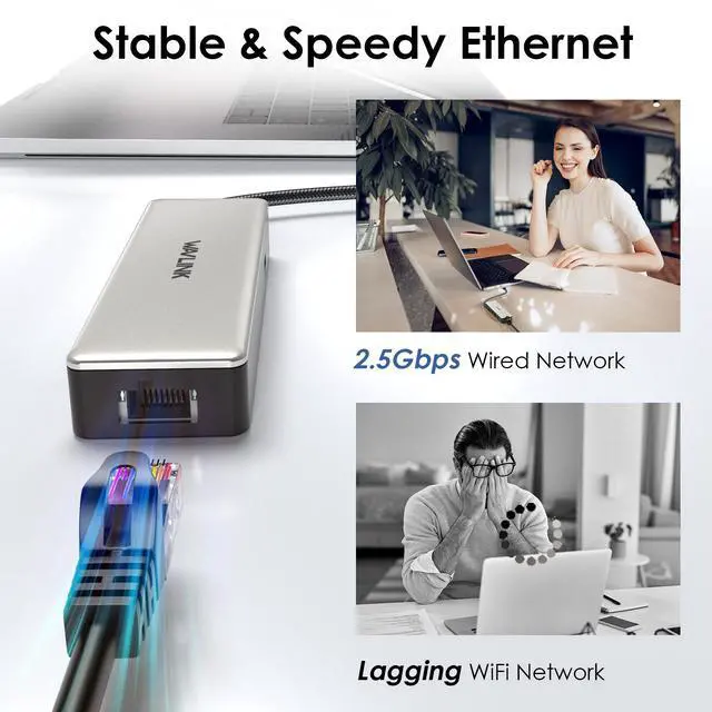 Alt view image 7 of 7 - AVLINK 6-IN-1 USB C Dock, USB C to HDMI Docking Station with 2x10Gbps USB3.1-A, 10Gbps USB3.1-C, 4K HDMI, 100W PD IN, 2.5G RJ45, Suitable for MacBook Pro/Air, iPad, Dell, HP, Lenovo, Asus, Acer