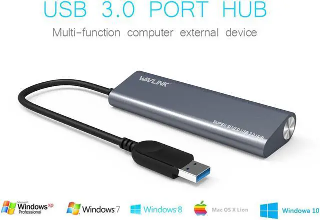 Alt view image 6 of 7 - Wavlink USB Hub, 4-Port USB 3.0 Portable Aluminum Hub ,USB Extension Multi-function USB Dock Hot Swapping Support for iMac, MacBook, MacBook Pro, MacBook Air, Mac Mini, or any PC [Silver] Model :3048