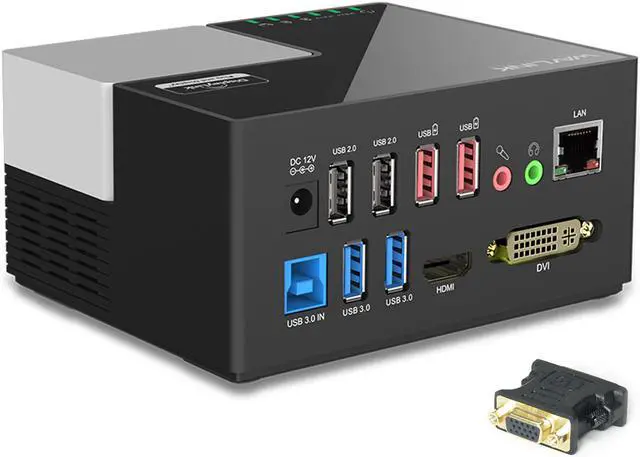Main image of Wavlink USB 3.0/USB C Universal Laptop Dual Monitor Display Docking Station with HDMI & DVI / VGA,6 USB Ports, Gigabit Ethernet, 2 USB charging(2.4A), Audio For Windows Mac OS, Not support Charging PC