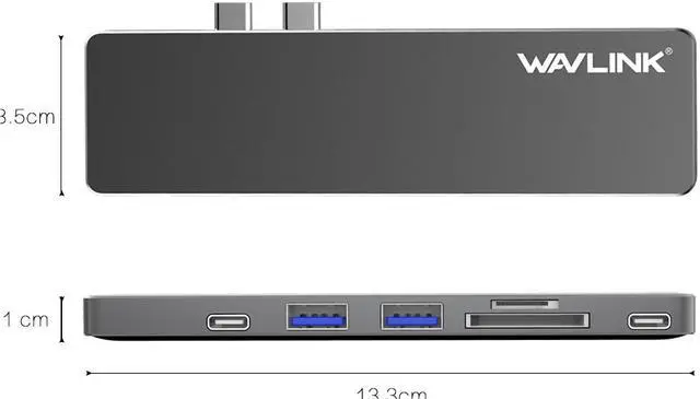 Alt view image 5 of 7 - USB-C Docking Station, USB Type-C Multi-Function Hub Adapter for 2016/2017/2018/2019 MacBook Pro 13” and 15”  40Gbps, 4K HDMI Video Output, USB-C, microSD/SD Card Reader, 2x USB 3.0 ( Gray )