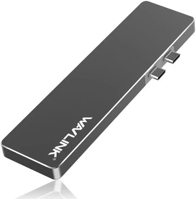 Alt view image 6 of 7 - USB-C Docking Station, USB Type-C Multi-Function Hub Adapter for 2016/2017/2018/2019 MacBook Pro 13” and 15”  40Gbps, 4K HDMI Video Output, USB-C, microSD/SD Card Reader, 2x USB 3.0 ( Gray )