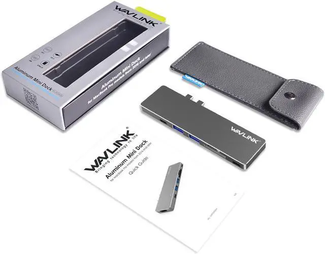 Alt view image 7 of 7 - USB-C Docking Station, USB Type-C Multi-Function Hub Adapter for 2016/2017/2018/2019 MacBook Pro 13” and 15”  40Gbps, 4K HDMI Video Output, USB-C, microSD/SD Card Reader, 2x USB 3.0 ( Gray )