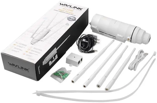 Alt view image 7 of 7 - WAVLINK AC1200 High Power Dual-Band Outdoor Wireless Range Extender/Access Point (AP)/Wifi Repeater/Signal Booster with Passive POE, 802.11AC, 4 High Gain Antennas, Gigabit Port, Weatherproof