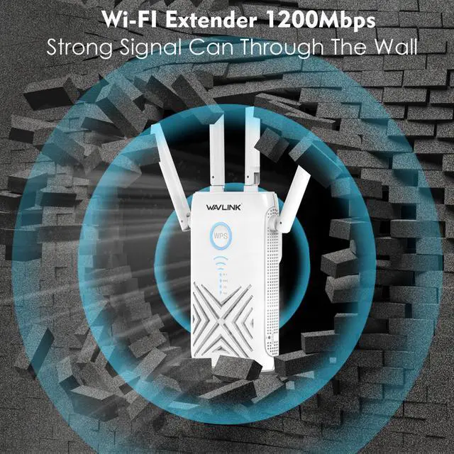 Alt view image 7 of 7 - Wavlink AC1200 WiFi Extender Dual Band Gigabit WiFi Range Extender With Dual Gigabit LAN Port and 4 High Gain Antennas WiFi Repeater Wireless AP / Range Extender / Router 3 Modes, WPS, Wall Plug