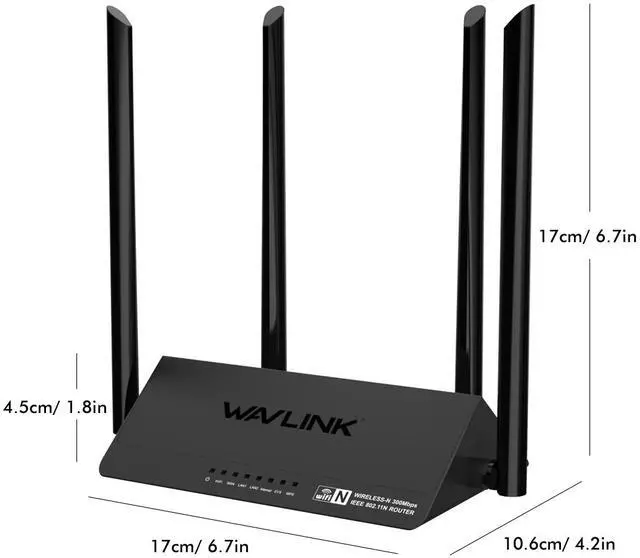Alt view image 4 of 7 - Wireless Router - Wavlink 300Mbps Wi-Fi Router with 4 x 5dbi High Power External Antennas & WPS Function, 300M Wireless Access Point with Guest Network Access and ,Easy Set Up  security with WPA/WPA2