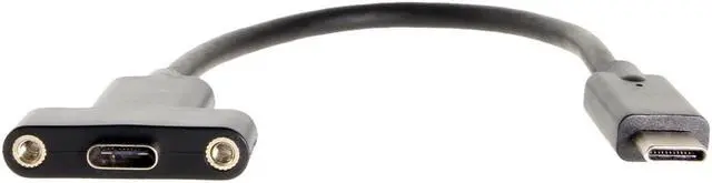 Main image of Coolgear USB 3.2 Gen 2 Type-C Male to Female High Quality Panel Mount Cable 8 Inch