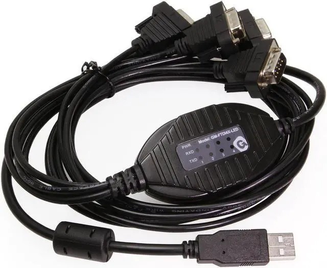 Main image of Gearmo 4 port RS232 to USB FTDI chip adapter with RX and TX Status LED