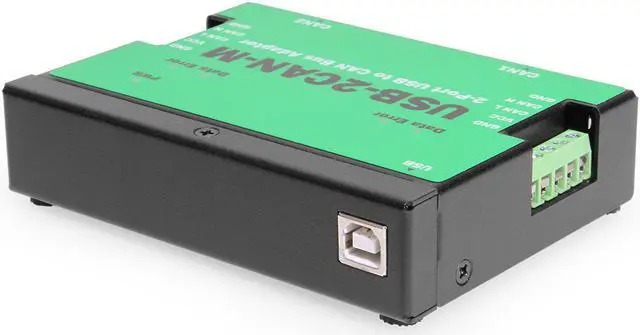 Alt view image 2 of 5 - Coolgear 2-Port USB to CAN Bus Adapter, DIN-Rail & Wall Mountable Metal Case
