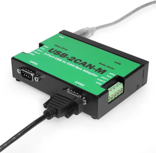 Alt view image 4 of 5 - Coolgear 2-Port USB to CAN Bus Adapter, DIN-Rail & Wall Mountable Metal Case