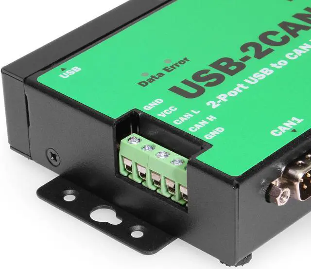 Alt view image 3 of 5 - Coolgear 2-Port USB to CAN Bus Adapter, DIN-Rail & Wall Mountable Metal Case