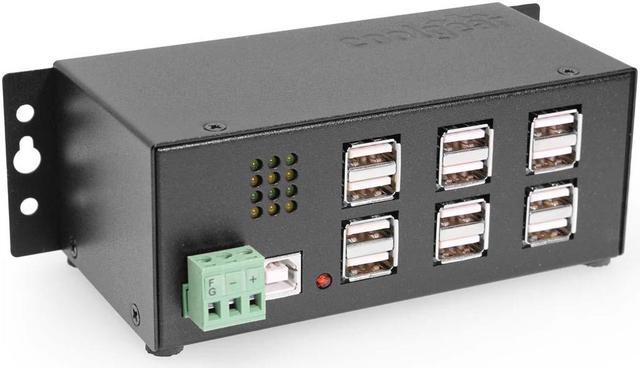 Main image of Coolgear Industrial 12-Port USB 2.0 Powered Hub for PC-MAC DIN-RAIL Mount