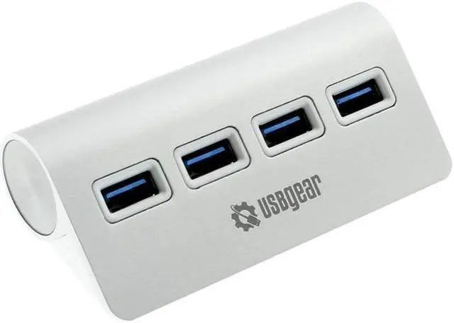 Main image of USBGear USBGear 4-Port USB 3.0 Data Hub Sleek Silver for Laptop Applications