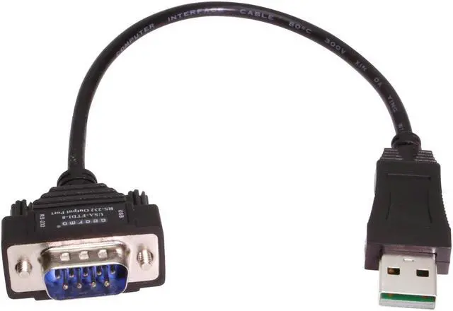Alt view image 2 of 13 - Gearmo Windows 7 64-bit Compatible USB to Serial Adapter RS232 DB9 Short 8 Inch Cable