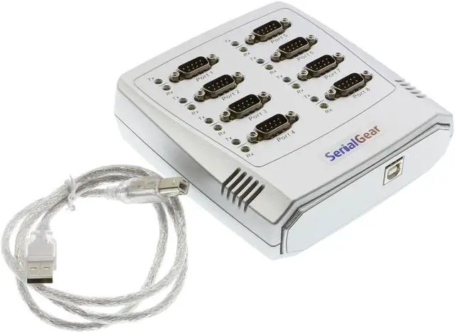 Alt view image 2 of 7 - SerialGear 8-Port RS-232 USB to Serial Adapter Data Control Box