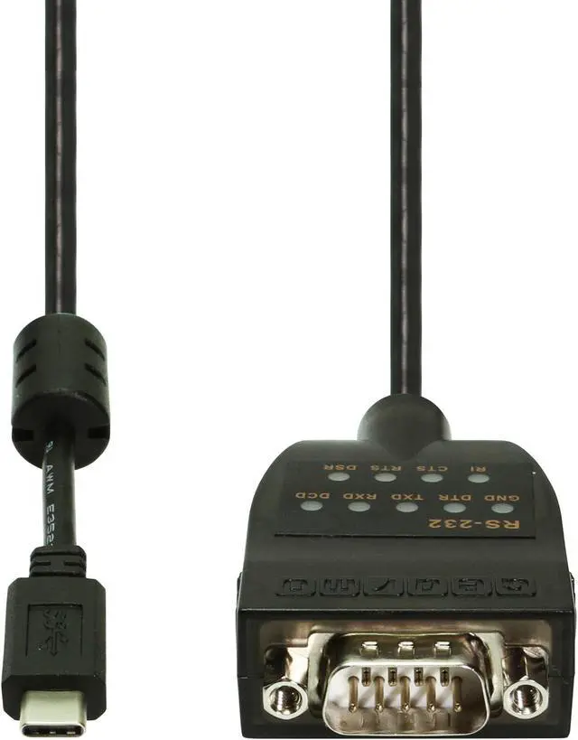 Alt view image 2 of 7 - Gearmo USB-C 2.0 to Serial RS-232 16 Inch Adapter w/ LED Indicators