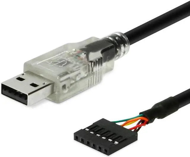 Main image of Gearmo USB to TTL Serial Adapter Cable 3.3V, Activity LED's, FTDI FT232QR Chip, 6 Pin Female Socket Header UART Windows 11, 10, 8, 7, macOS, Linux (5ft, 3.3 Volt) (SS-TTL3VT)
