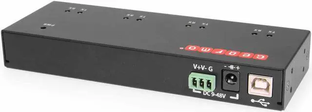Alt view image 6 of 6 - Gearmo Industrial USB 4 Port Serial RS-232 adapter w/FTDI Chipset, COM Retention, RX/TX LED Indicators, DIN Rail Mount Bracket, & Surface Mounting Brackets