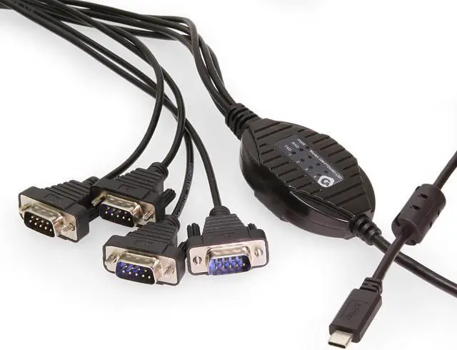 Alt view image 7 of 7 - Gearmo 4 Port USB Type-C To Serial Adapter with Per port LED Rx / TX
