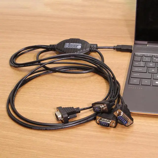 Alt view image 7 of 7 - Gearmo 4 port RS232 to USB FTDI chip adapter with RX and TX Status LED