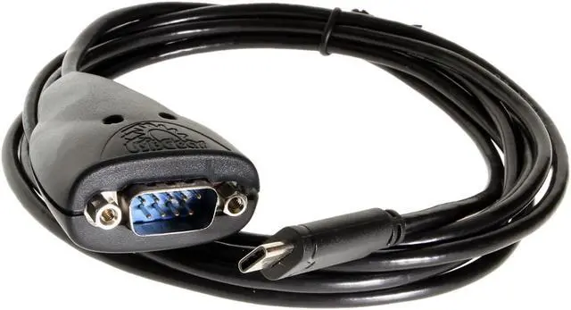 Alt view image 4 of 4 - USBGear USB C to RS-232 6FT Serial Adapter Black w/FTDI Chipset DB9 male