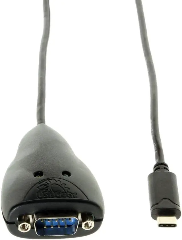 Alt view image 3 of 4 - USBGear USB C to RS-232 6FT Serial Adapter Black w/FTDI Chipset DB9 male