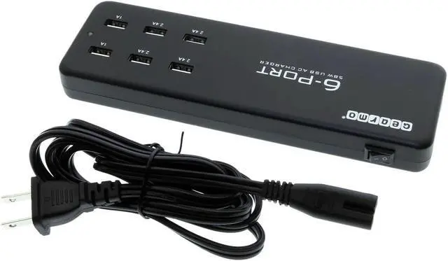 Alt view image 3 of 3 - gearmo 6 port usb ac charger 58w - wall mountable usb charger