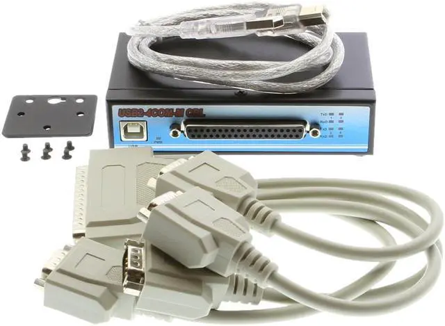 Alt view image 6 of 7 - SerialGear 4-Port Compact Industrial USB to RS-232 w/ 1m Octopus Cable & DIN Rail