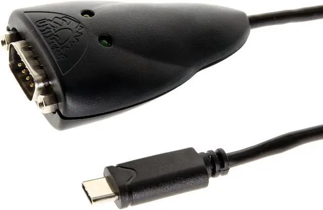 Main image of USBGear USB C to RS-232 6FT Serial Adapter Black w/FTDI Chipset DB9 male