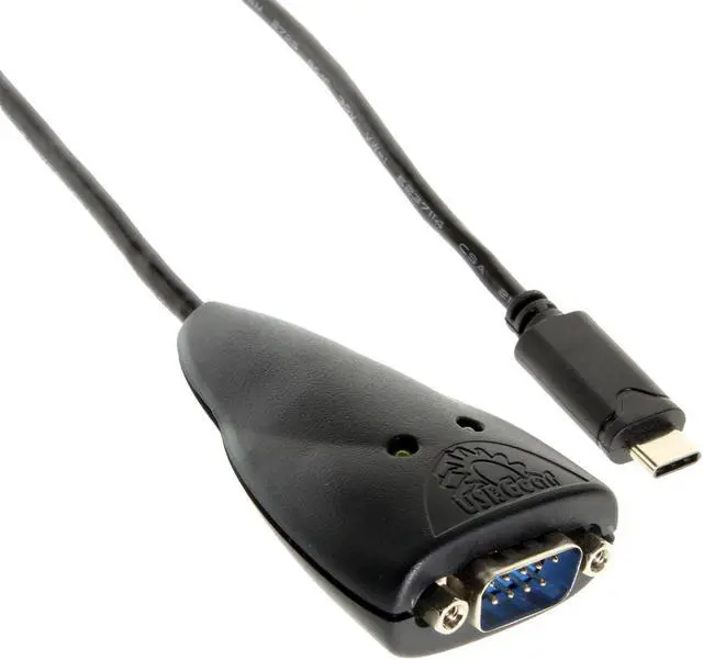 Alt view image 2 of 4 - USBGear USB C to RS-232 6FT Serial Adapter Black w/FTDI Chipset DB9 male