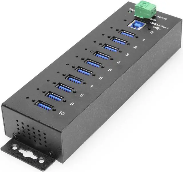 Alt view image 3 of 7 - Coolgear 10 Port Managed USB 3.2 Gen 1 Hub w/ 15KV ESD Surge Protection Per Port