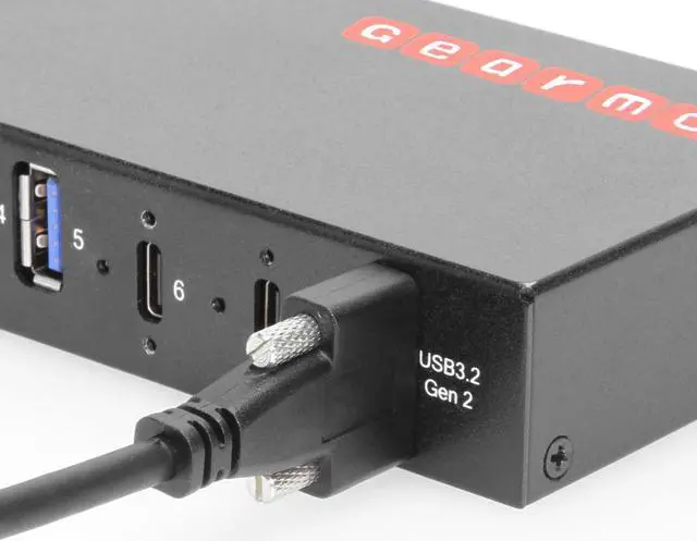 Alt view image 4 of 7 - Gearmo 7-Port USB 3.2 Gen 2 2 Type-C 5 Type-A Industrial Surface & DIN-Rail Mount Hub w/ ESD Surge Protection