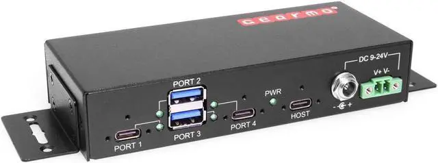 Main image of Gearmo Industrial 4-Port USB 3.2 Gen 2 Type-C Hub w/ 15kV ESD Protection