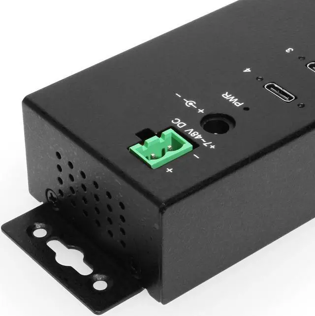 Alt view image 5 of 7 - Coolgear 4-port USB-C 3.2 Hub w/ 15KV ESD Surge Protection DIN RAIL Mount