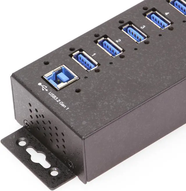 Alt view image 3 of 6 - Coolgear 7 Port Managed USB 3 Hub w/ 15KV ESD Surge Protection