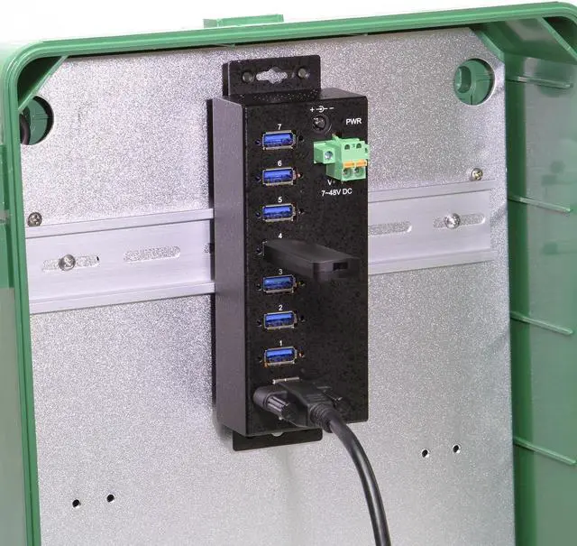 Alt view image 5 of 6 - Coolgear 7 Port Managed USB 3 Hub w/ 15KV ESD Surge Protection