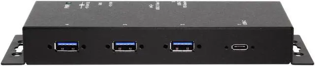 Alt view image 3 of 7 - Coolgear Industrial 4 Port USB 3.2 Gen 1 Type-C Power Delivery Hub w/Surge Protection, Variable Voltage Input & Surface Mountable