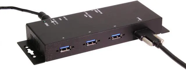 Alt view image 5 of 7 - Coolgear Industrial 4 Port USB 3.2 Gen 1 Type-C Power Delivery Hub w/Surge Protection, Variable Voltage Input & Surface Mountable