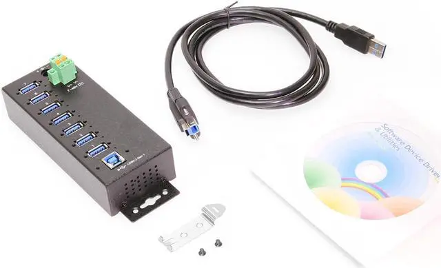 Alt view image 6 of 6 - Coolgear 7 Port Managed USB 3 Hub w/ 15KV ESD Surge Protection