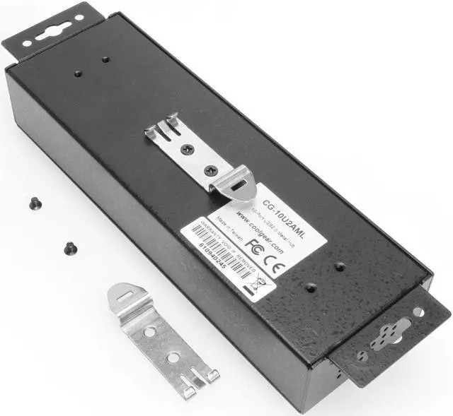 Alt view image 4 of 7 - Coolgear 10 Port USB 2.0 Hub w/ ESD Surge Protection Screw Locking Ports