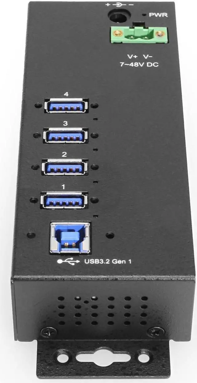 Alt view image 2 of 6 - Coolgear 4 Port Managed USB 3.2 Gen 1 Hub w/ 15KV ESD Surge Protection & Vertical Port Orientation
