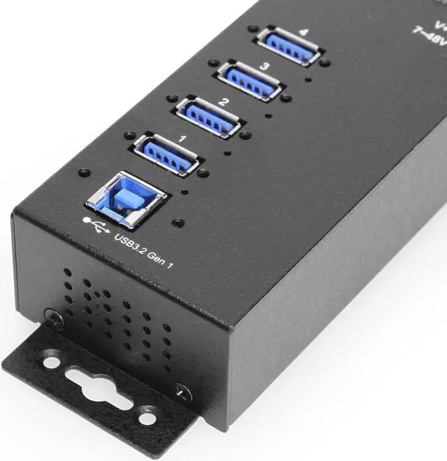 Alt view image 3 of 6 - Coolgear 4 Port Managed USB 3.2 Gen 1 Hub w/ 15KV ESD Surge Protection & Vertical Port Orientation