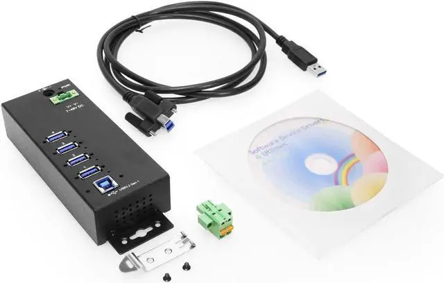 Alt view image 6 of 6 - Coolgear 4 Port Managed USB 3.2 Gen 1 Hub w/ 15KV ESD Surge Protection & Vertical Port Orientation