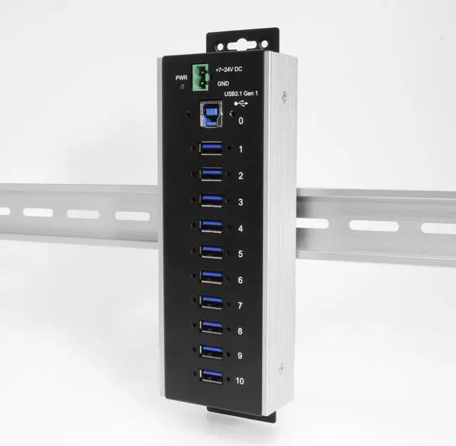 Alt view image 5 of 6 - Coolgear 10 Port USB 3.2 Gen 1 Industrial Wide Temp. Range Hub