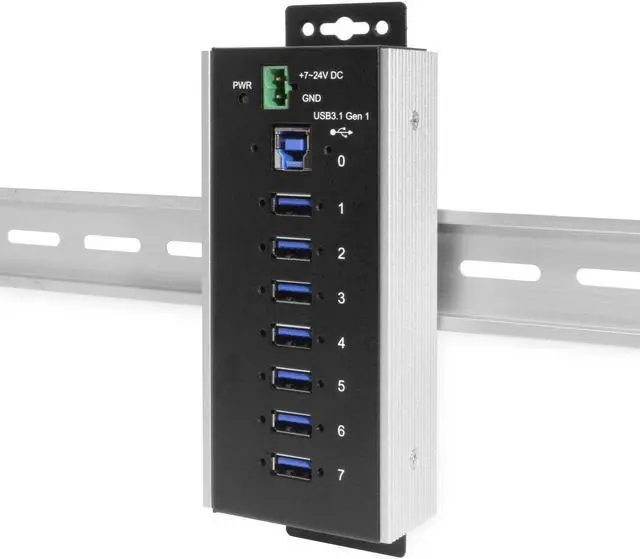 Alt view image 5 of 6 - Coolgear 7 Port USB 3.2 Gen 1 Industrial Wide Temp. Range Hub