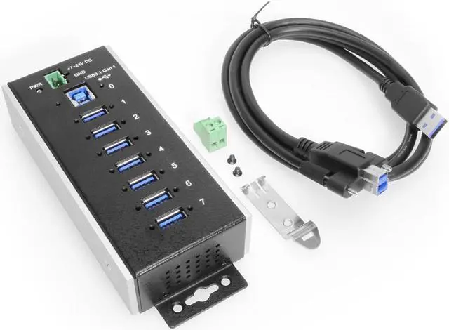 Alt view image 6 of 6 - Coolgear 7 Port USB 3.2 Gen 1 Industrial Wide Temp. Range Hub