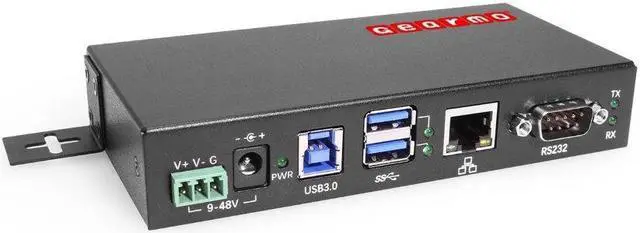 Alt view image 3 of 7 - Gearmo 2-Port USB 3.2 Gen 1 Industrial Surface & DIN-Rail Mount Hub w/ Gigabit Ethernet & DB9 Serial FTDI Chipset