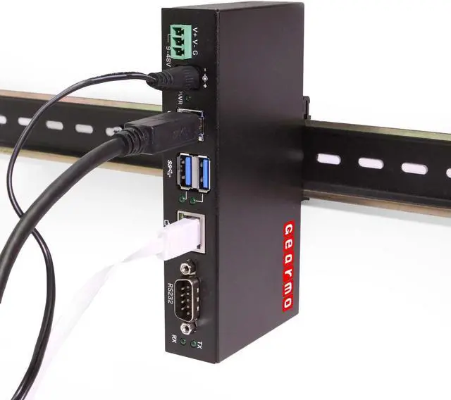 Alt view image 6 of 7 - Gearmo 2-Port USB 3.2 Gen 1 Industrial Surface & DIN-Rail Mount Hub w/ Gigabit Ethernet & DB9 Serial FTDI Chipset